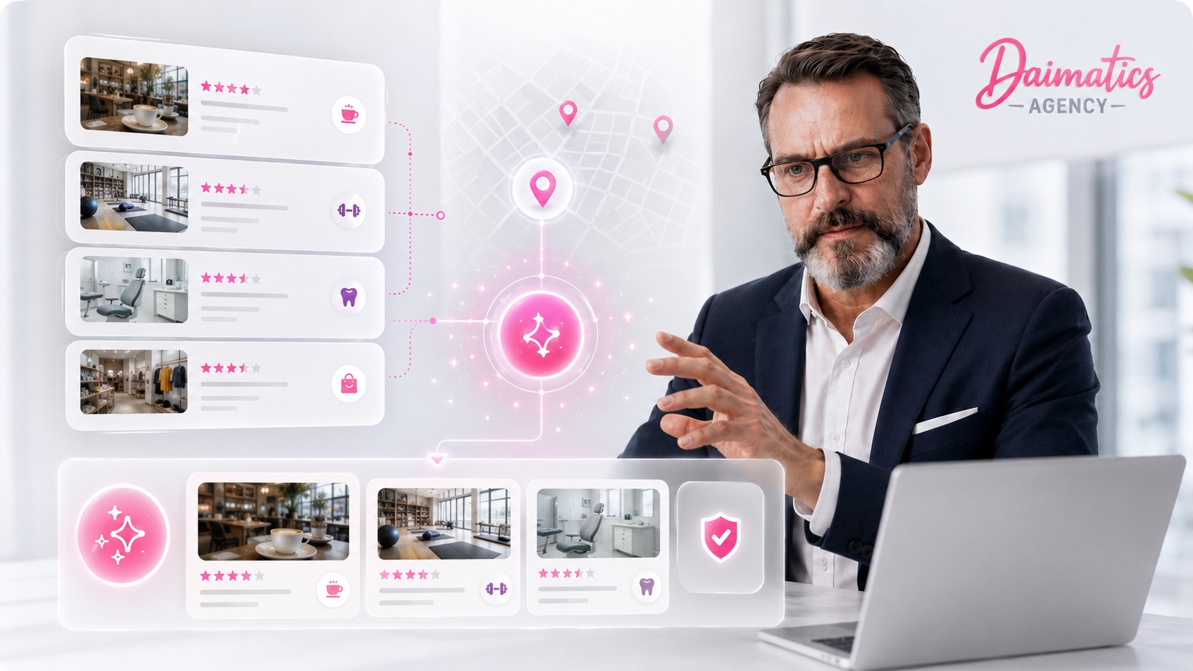 Google Business Profile, búsqueda local con IA, recomendaciones de asistentes y David Nogués como cara de Daimatics