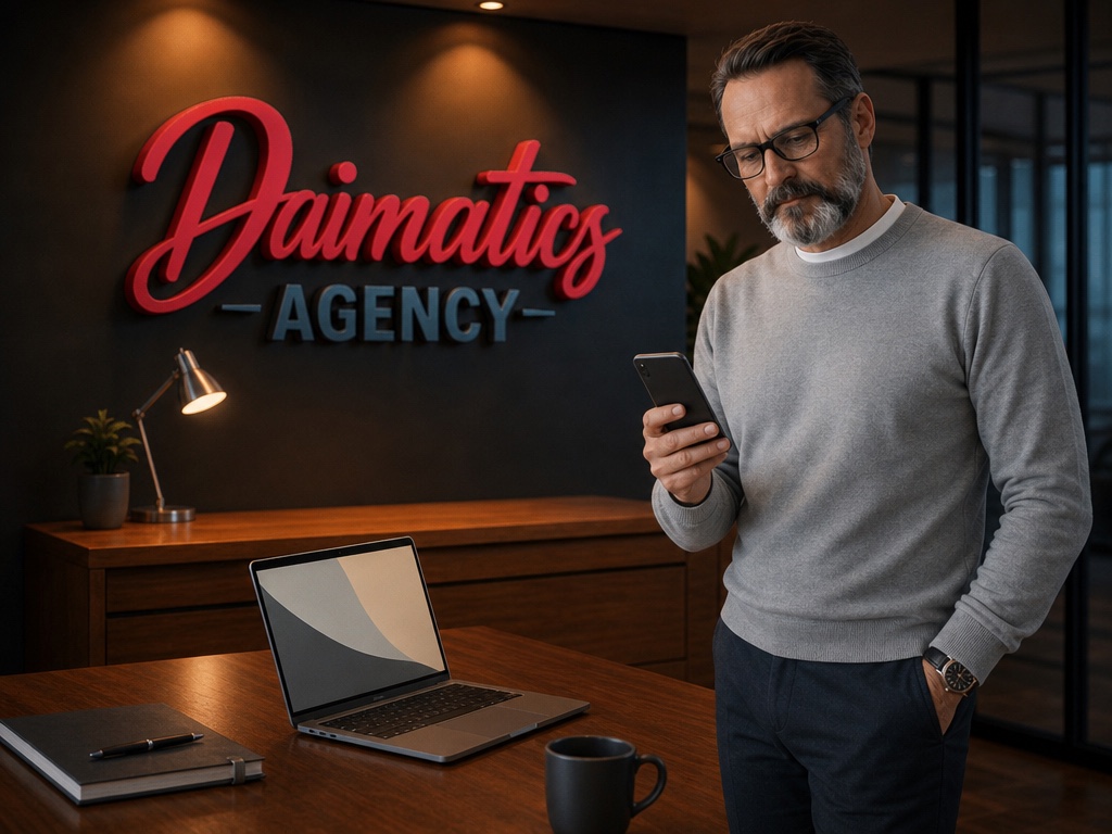 David Nogu&eacute;s, fundador de Daimatics, treballant al seu despatx